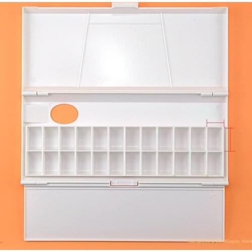 Paint Pallet Empty Watercolor Art Palette Cup Brush Oil Paint Mixing Tray Folding Airtight 24 Wells Box for students Dropship