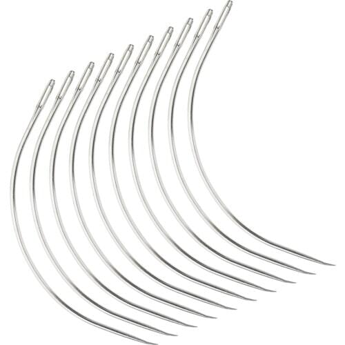 Durable 12Pcs C Type Weaving Curved Needles Pins Needles For Hair Extension