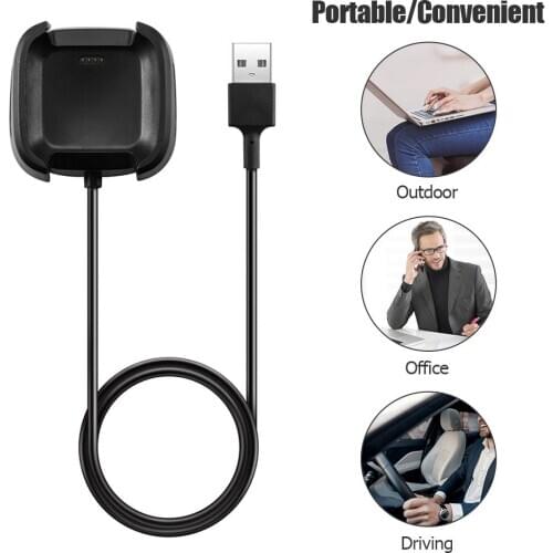 USB 1m Wired Charger for Fitbit Versa2 Versa Lite Versa Smart Watch Accessories Classic Colors and Simple Durable Design