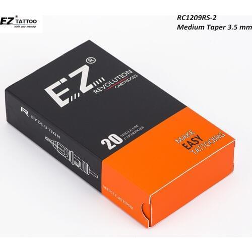 RC1209RS-2 EZ Revolution Cartridge Tattoo Needles Round Shader Needles #12 (0.35 mm) Medium Taper 5.5 mm 20 pcs/Box