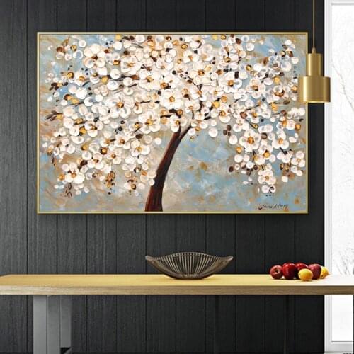 SELFLESSLY Rich Tree Flower Leaf Posters Canvas Painting Landscape Modern Home Decor Prints Wall Art Pictures For Living Room