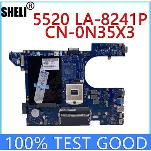 SHELI For Dell Inspiron 15R 5520 Laptop Motherboard LA-8241P CN-0N35X3 0N35X3 100% Tested