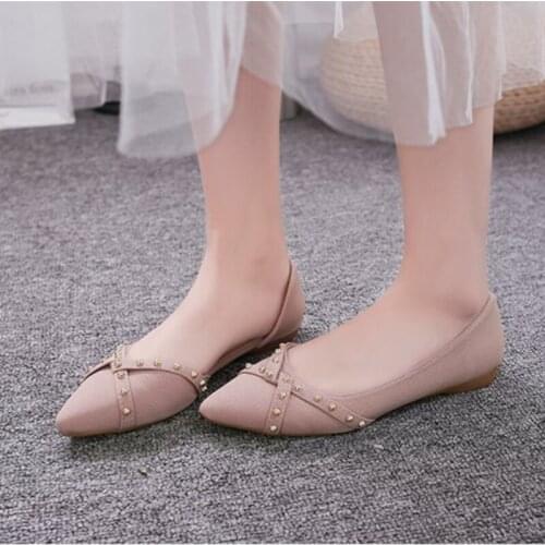 Web celebrity Flat Shoes 2021 New Point-toe Four Seasons Shoes Lamp Shoes Summer Dress Fairy Shoes