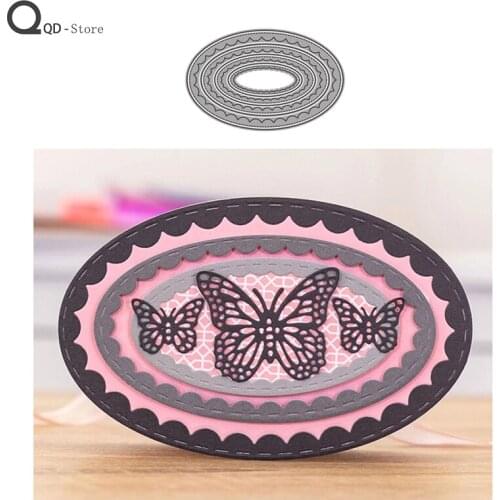 Oval Pattern Border Cutting Dies New Dies Scrapbooking Mold Cut Handmade Tools DIY Craft Decoration Metal Cutting Dies New 2021