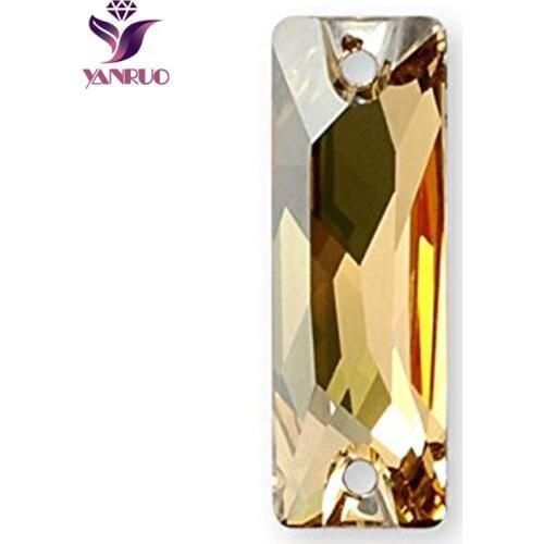 YANRUO 3255-Cosmic Baguette Golden Shadow GSHA Crystal Sew on Glass Crystal Rhinestones