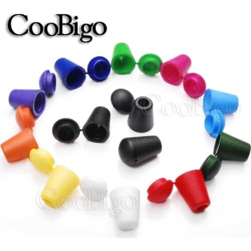 10pcs Assorted Color Cord Ends Bell Stopper With Lid Lock Toggle Clip Paracord Sportswear Shoelace Rope Clothes Bag Parts