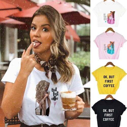 But First Coffee Women Summer T-shirt Mom Life Clothes Tshirt Aesthetic T Shirts Female Streetwear Tees Tops Camisetas Mujer New