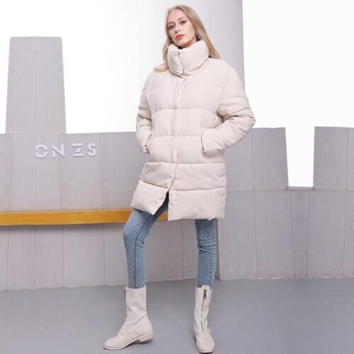 2020 Winter Women Jackets Thick Parka Coat Stand Collar Warm Loose Long Womens Parkas Coats Wear High Quality Outerwear Jackets