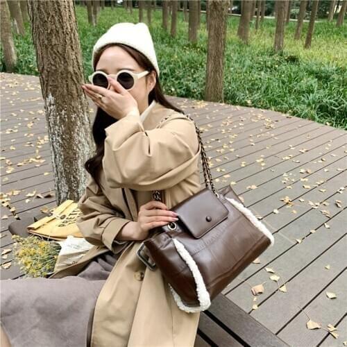 Women Faux Fur Big Totes Crossbody Shoulder Handbags Female Soft Warm Bags Beautiful Bag