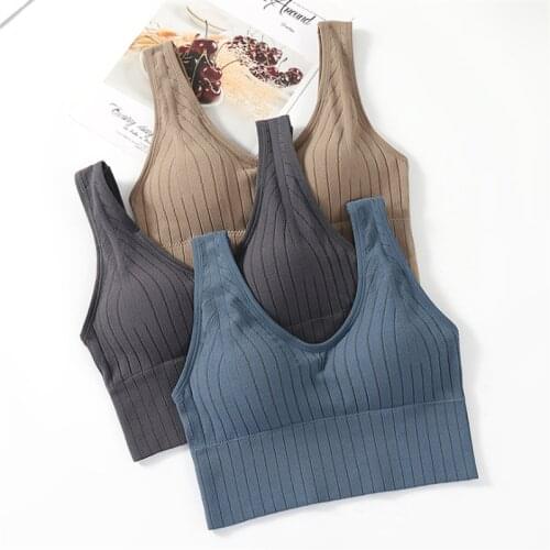 Women Seamless Sports Crop Top Sexy Bra Female Tube Tops Home Base Tank Sleeveless Camis Lingerie Underwear
