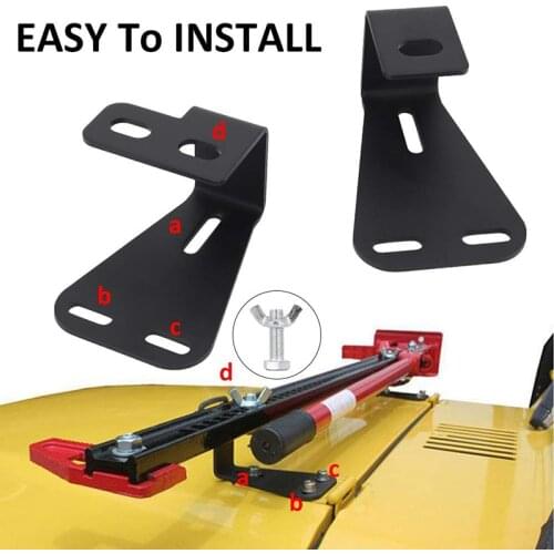 1pair High Lift Jack Mount Hinge Mounting Hood Bracket for Jeep Wrangler CJ 1944-1986 / YJ 1987-1995 / TJ 1997-2006 Hi-Lift Jack