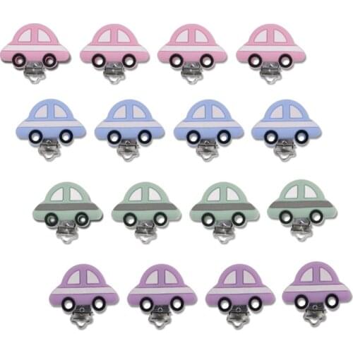 10/20/50 Pcs Silicone Pacifier Clip car DIY Baby Teething Teether Necklace Bead Tool Nurs Gift Round Heart Accessories