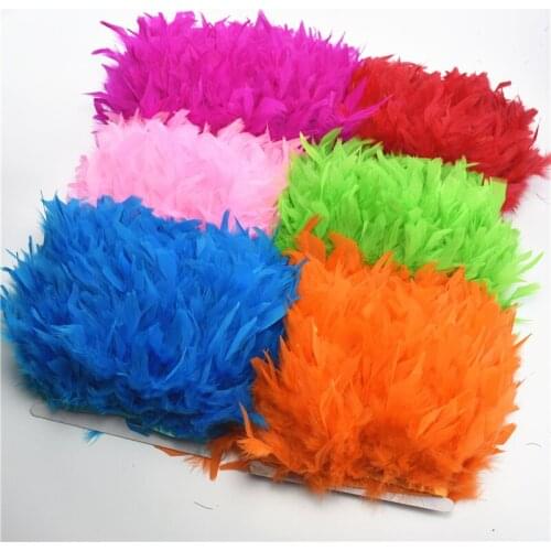 10Meters Fluffy Turkey Feathers for Crafts Ribbon Feather Trim Fringe Feather Dancer Carnival Costumes Wedding Decoration Plumas
