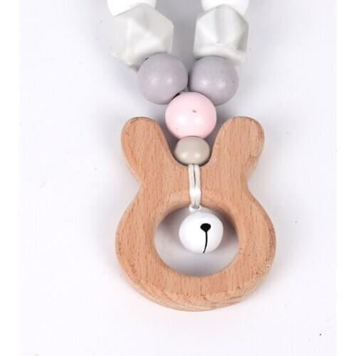 3Pcs/Set Baby Stroller Pendant Rattle Pacifier Chain Dummy Clip Teether Bracelet 425F