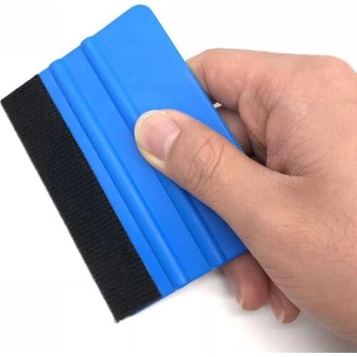 4PCS Auto Styling Vinyl Carbon Fiber Window Ice Remover Cleaning Wash Car Scraper with Felt Squeegee Tool Film Wrapping