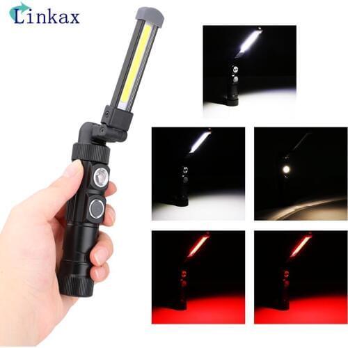 5 Mode XPE+COB LED Lamp USB Rechargeable Built in Battery Work Light Magnet Portable Flashlight Outdoor Camping Working Torch