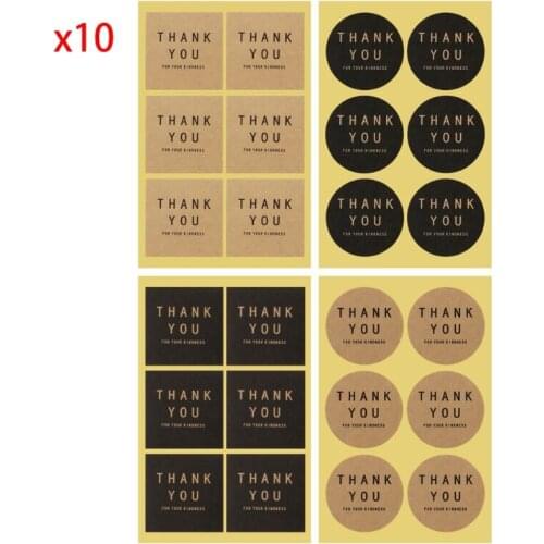 60Pcs Thank You Square Circle Handmade Sticker Label Seal For Envelope Decor E7CC