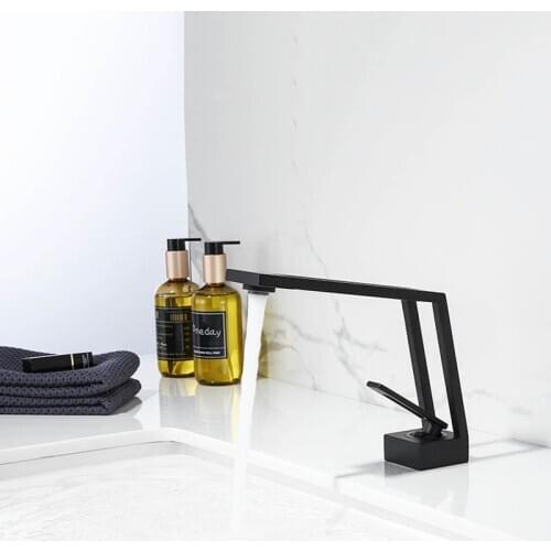 Black Brass Bathroom Basin Faucet Cold And Hot Water Mixer Bathroom Art Tap