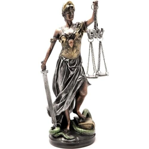 Decorative Justice of Scales Gift Real Quality Tumbled Large Size Themis Statue - Lawyer - Judge - Prosecutor Gift Set