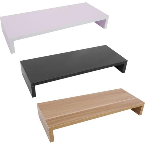 1 Layer Wooden Monitor Stand LCD Computer Screen Riser Desktop Storage Slots for Office Supplies Notebook TV Monitor Stands