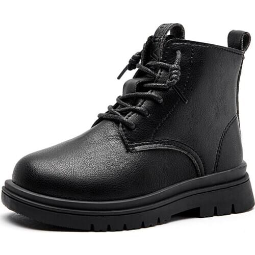 Childrens Boots Fur Lined Boys Girls Baby Short Plush Ankle Snow Boots Waterproof Zipper Winter Shoes Kids Infant Black Booties