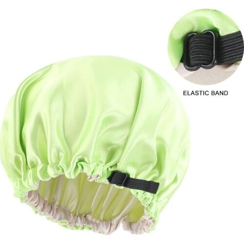 Baby Hair Caps Adjustable Silky Satin Bonnet Double Layer Sleep Cap Night Turban Children Solid Headwear Cute Hat Hair Wear