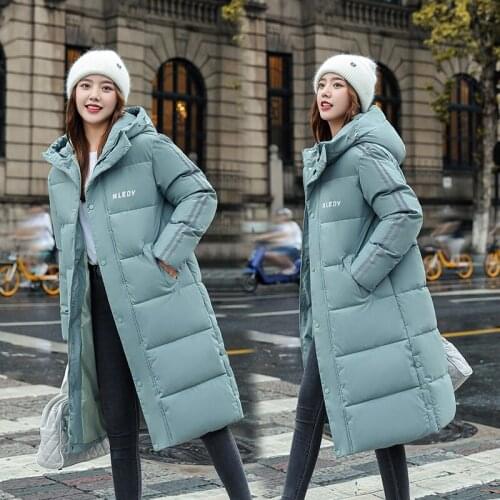 X-Long Winter Women Thick Jacket Casual Hooded Cotton Padded Parkas for Female Solid Quilted Windbreaker Long Coat Outwear