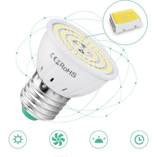 E27 LED Bulb Spotlight Light 220V 48 60 80leds LED Indoor Energy-saving Downlight Highlight Lamp Warm White Home Table Light