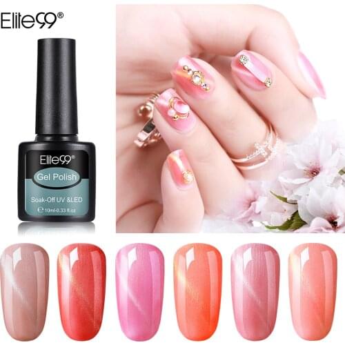 Elite99 10ml Nude Pink Cat Eye UV Gel Nail Polish Soak Off Magnetic Nail Art Gel Varnish Semi Permanent 3D Manicure Gel Nails