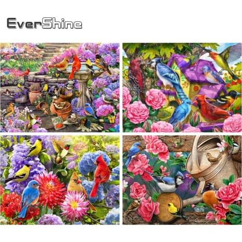 EverShine Diamond Mosaic Bird Diamond Painting Animal Bead Embroidery Spring Cross Stitch Garden Sale Picture Rhinestones