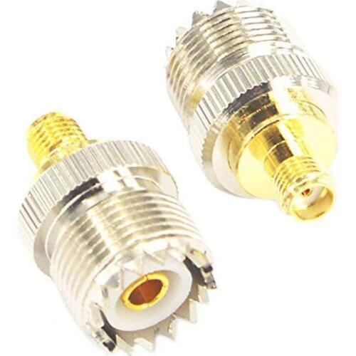 GTBL RF Coax Adapter SMA female to SO239 female UHF Jack SO-239 Antenna Cable Connector Pack of 2