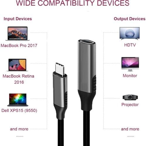 20cm USB Type C 3.1 to Mini-DP Female Cable Adapter 4K 60HZ HDTV USB C Mini DP Converter for Macbook HuaWei Mate 10 Samsung S8