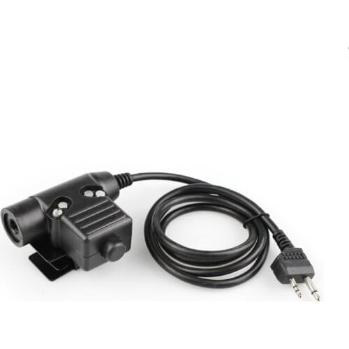 U94 PTT Cable Plug For Midland 2 PiPN Z Tactical Headset PPT For Bowman Elite II HD01 HD02 Walkie Talkie Headset