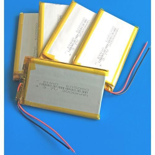 Lot 5 pcs 3.7V 3000mAh lithium polymer lipo rechargeable battery 605080 for GPS DVD PDA PAD power bank Tablet PC e-book camera