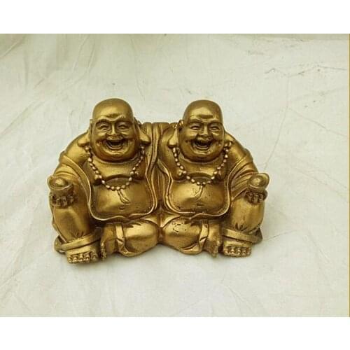 Maitreya rare copper Buddha Buddha geliahao conjoined Maitreya Buddha Home Furnishing decor decoration free shipping