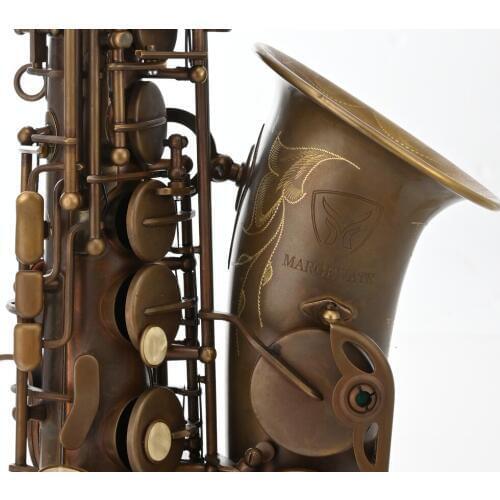 MARGEWATE Unique Retro Alto Saxophone New Brass Antique Copper Eb Tune E Flat Musical Instrument Sax with Case Mouthpiece