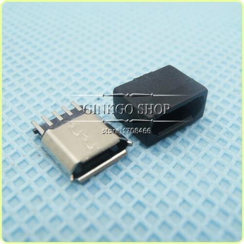 Micro USB 5P female jack,Micro USB Connector Tail Charging 5Pin V8 port Soldering wire for android phone