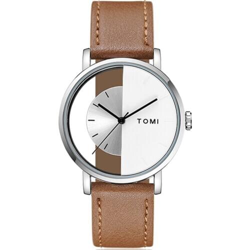 Half Transparent Dial Watch for Men Women Couple Quartz Wristwatch Unique Design New Style Male Female Fashion Simple Reloj