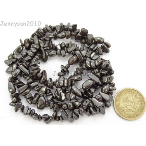 Natural Hematite Gems stone 5-8mm Freeformed Chip Beads 35'' for Jewelry Making Crafts 5 Strands/Pack