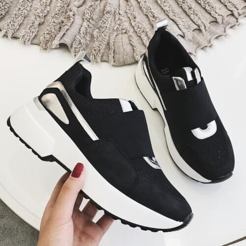 New sneakers ladies black shoes flat shoes luxury chunky fashion casual style sneakers