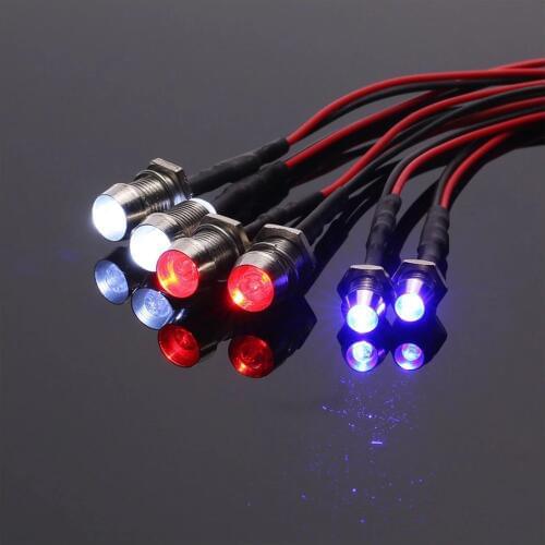 New 6 LED Light Kit 2 White 2 Red 2 Blue for 1/10 1/8 Traxxas HSP SCX10 D90 HPI RC Car