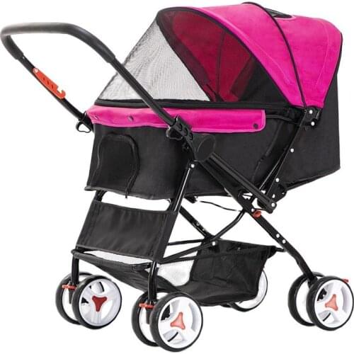 Pet stroller Dog out stroller Cat stroller One-click folding and quick installation of two-way pet stroller
