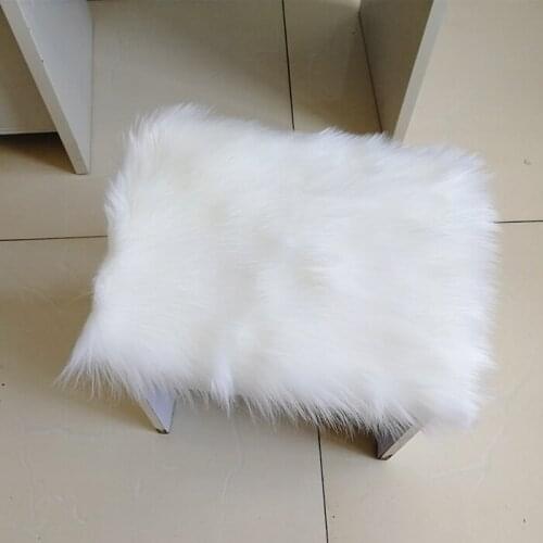 Custome size Round White plush Cushion fake faux fur fabric Office chair Cushion window jewelry disply carpets