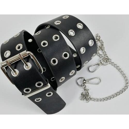 Women Clear Full Grommet Belt Female Disigner Punk Rivet Pin Buckle Waist Resin Plastic PVC Trouser Jeans Transparent Belts