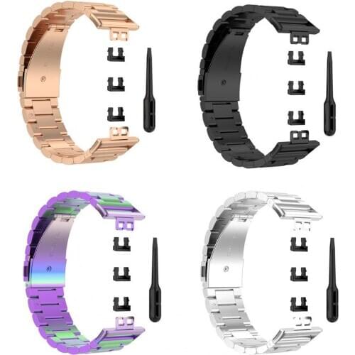 Watch Belt Waterproof Seamless Watch Accessories Alloy Steel Watch Bracelet for Huawei Watch Fit