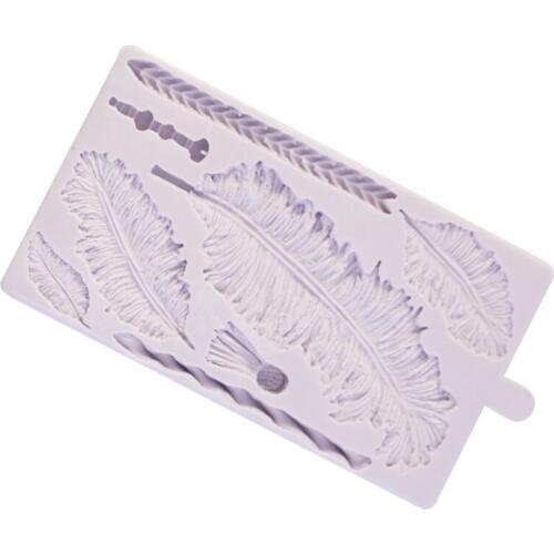 Silicone Molds Fondant Mold Baking Moulds Feather Cake Mould Food-grade Clay Mold Silicone Rubber PRZY Eco-friendly 001