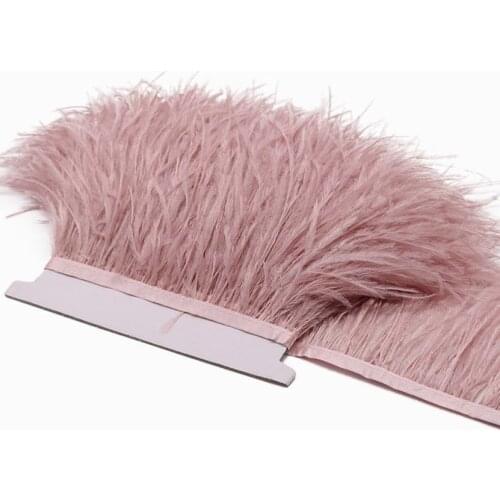 1 Meter Ostrich Feathers Trim 8-10 CM Plumes Ribbon Selvage For DIY Wedding Dress Decoration Crafts Accessories Wholesale