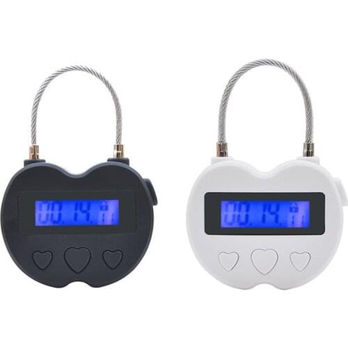 HLZS-Smart Time Lock LCD Display Time Lock USB Rechargeable Temporary Timer Padlock Travel Electronic Timer