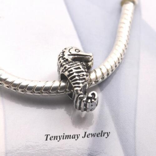 Seahorse Shape Antique Alloy Beads European Charm Beads For Snake Chain Bracelet LB849