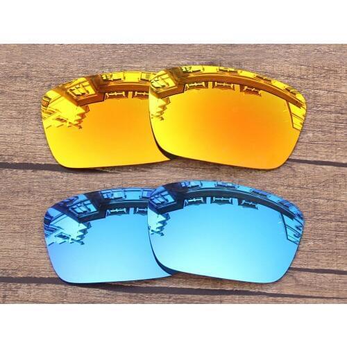 Vonxyz 2 Pairs Ice Mirror & Ruby Mirror Polycarbonate Replacement Lenses for-Oakley Fuel Cell Frame